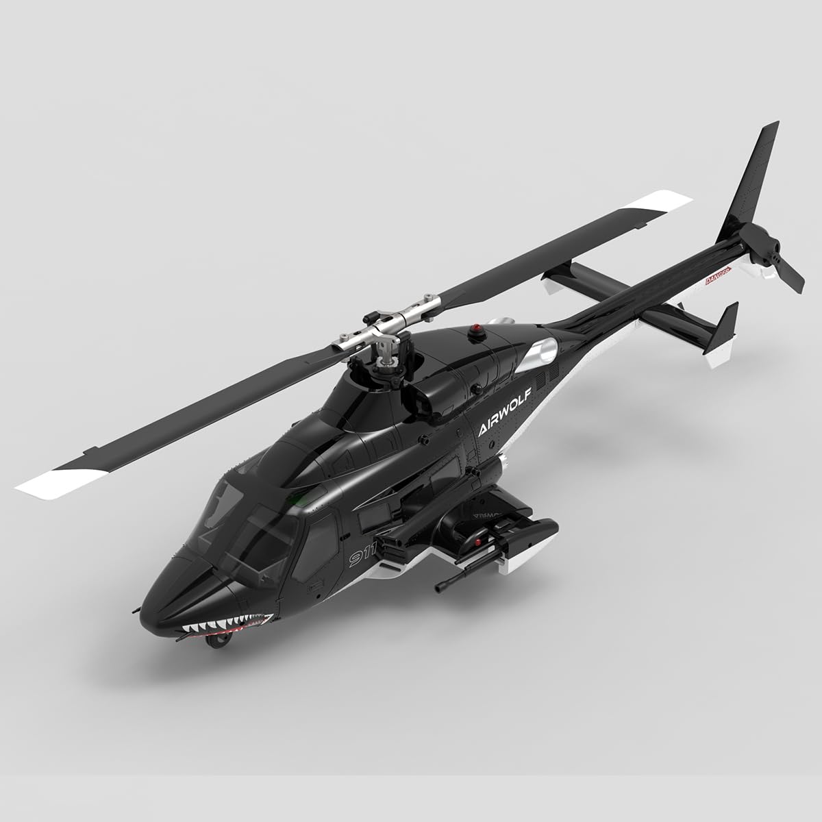 Śmigłowce RC dla dorosłych, AW-911 Airwolf skala 1/34 2,4G 9CH Flybarless RC model z trybem kaskaderskim 6G/3D i pozycjonowaniem GPS (wersja RTF)