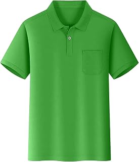 Boys Polo Shirts Kids School Uniform Short Sleeve Tops Cozy Stretch Golf Shirt Lightweight Button Lapel Collar Tshirt
