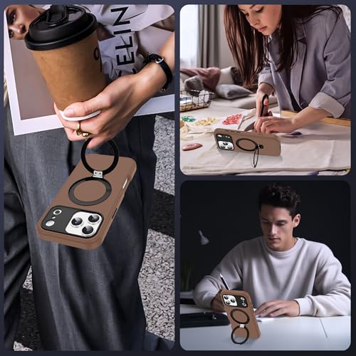 DuiDuiQ Compatible with iPhone 17 Pro Max Case 6.9''with Magnetic Ring Stand [Military Drop Protection][Compatible with Mag-Safe] Shockproof 17 Pro Max Phone Case for Men Wowen,Brown by DuiDuiQ - Image 6