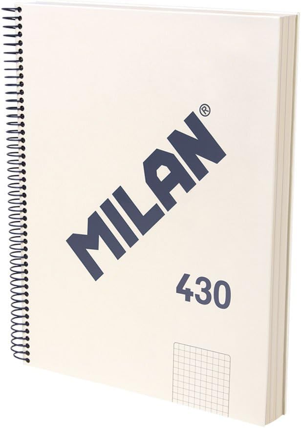 MILAN® A4 Hardcover Notebook with Graph Paper (5 x 5 mm), 120 Sheets of 95 g/m², Rubber Collection 430, Beige