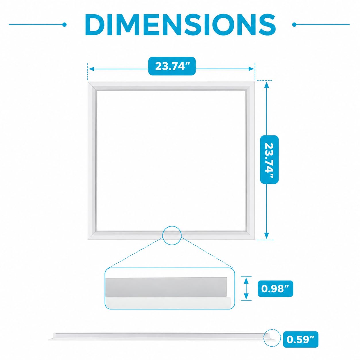 2X2 FT Edge-Lit Frame LED Panel Lights,5CCT Selectable 3000K-6500K