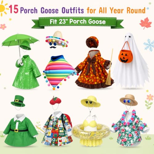 15 Set Porch Goose Outfits Holiday Seasonal Clothes for 23" Porch Goose by algpty - Used condition - Image 2