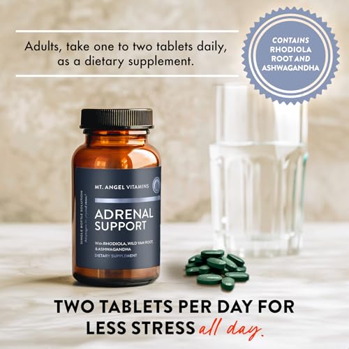 Mt. Angel Vitamins - Adrenal Support - Mood, Focus, Relaxation, Stress, and Adaptogens Support w/Ashwagandha Extracts - 60 Tablets - Thumbnail 6
