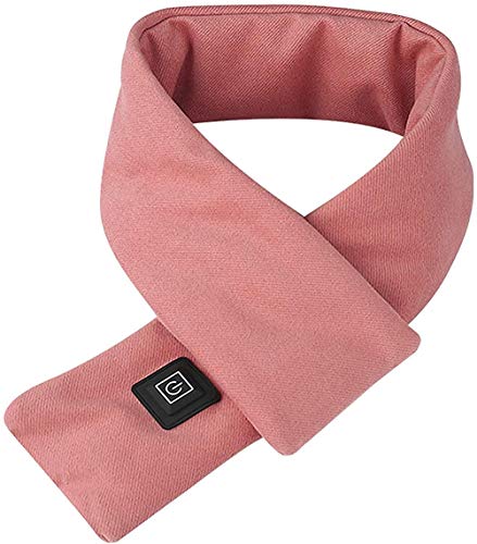 ALWWL USB beheizter Schal, Heizschal, Elektrischer Heizschal für Männer/Frauen, mit 3 Stufen Einstellbarer Temperatur, mit Taschen, Perfekt für Winter Draußen Drinnen, 22.5'' x 3.9''-Pink Cover