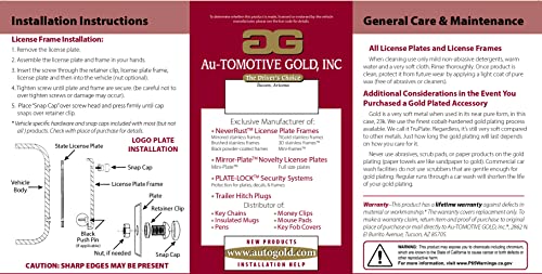 Au-Tomotive Gold, Inc. Officially Licensed Rugged Black Finish Stainless Steel License Plate Frame For U.s. Marine Corps. #TOP3