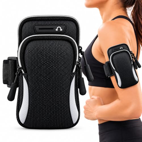 Braçadeira para Celular Ajustável Esportiva para Corrida Academia Ciclismo e Caminhada Cinza