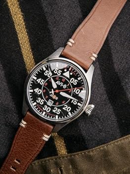 AVI-8 Erkek 46 mm Hawker Hurricane Palyaçolar Hakiki Deri Kayışlı