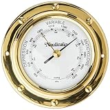 Nauticalia Messing-Barometer, 10 cm, Nieten-Stil, 10 cm