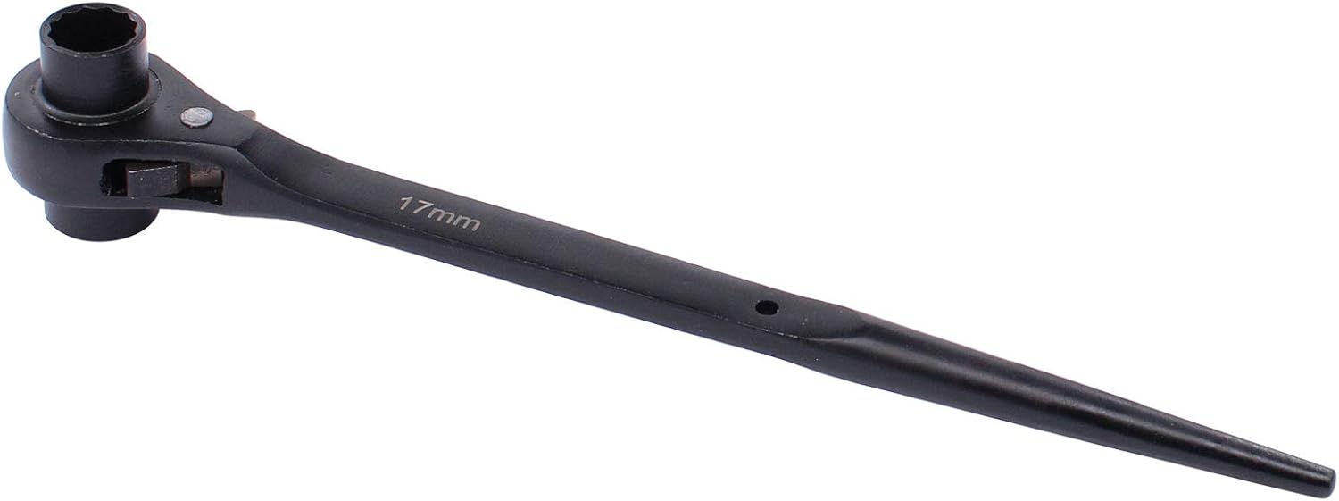 HouYeen Ratchet Podger Spanner Scaffold Steel 17mm 19mm 2 Way Wrench Tool Black Double Sided - Image 3