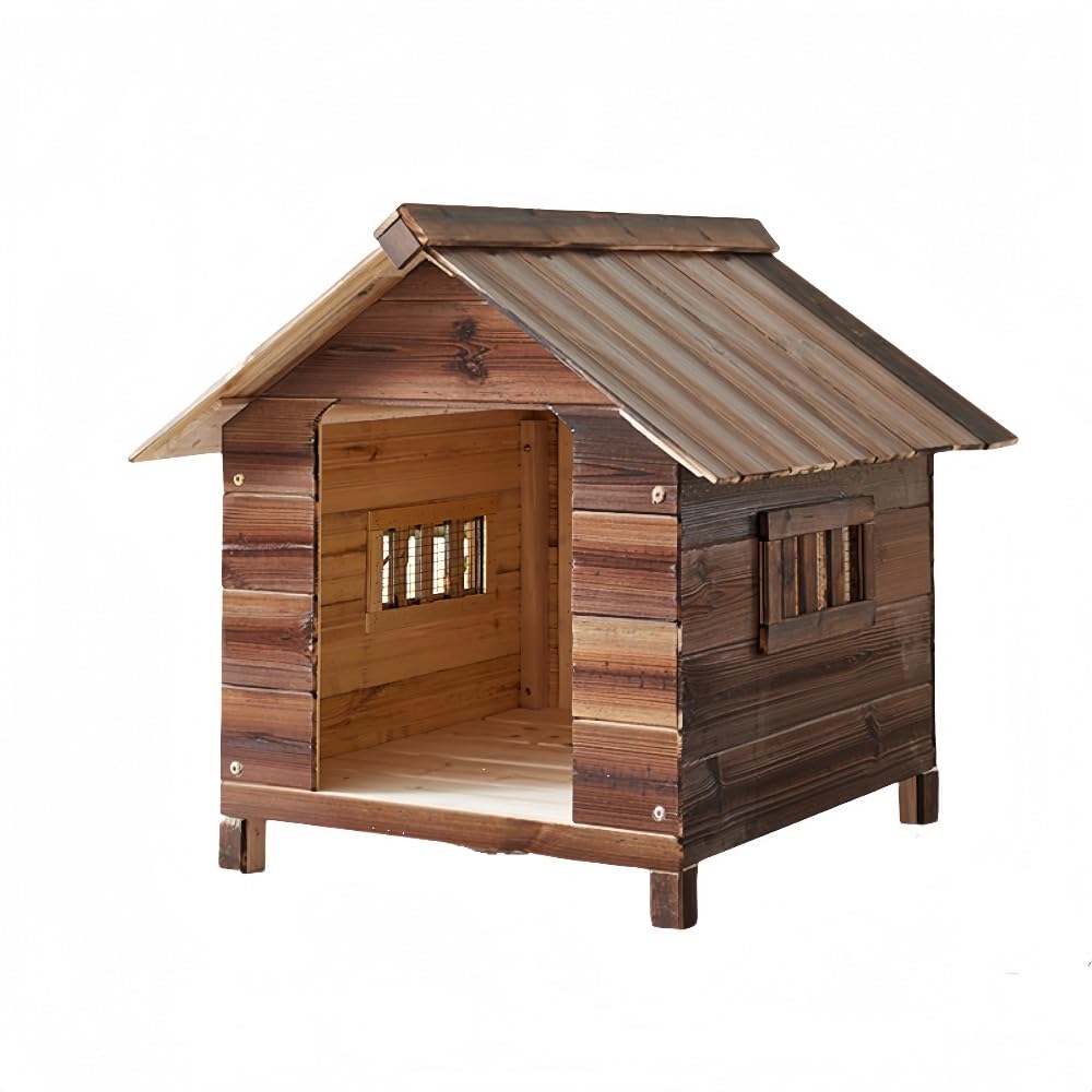 Amazon | RoastMe 犬小屋 犬舎 木製 屋外 ハウス ペットハウス オール