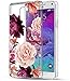 Note 4 Case, Galaxy Note 4 Case with Flowers, BAISRKE Slim Shockproof Clear Floral Pattern Soft Flexible TPU Back Cove for Samsung Galaxy Note 4 SM-N910S/SM-N910C [Purple Pink]