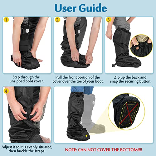 Mybow Walking Boot Cover Orthopedic Medical Air Walker Boot Foot Cast Cover For Ankle Fracture Rain Winter Snow Boot Covers Women Men Waterproof Tall Boot Protector Reusable Accessories (Black) #TOP5