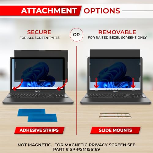 Image of SightPro 15.6 Inch 16:9 Laptop Privacy Screen Filter - Computer Monitor Privacy Shield and Anti-Glare Protector
