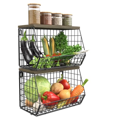 K-Salon Hanging Kitchen Baskets Hanging Baskets for Organizing Wall Vegetable