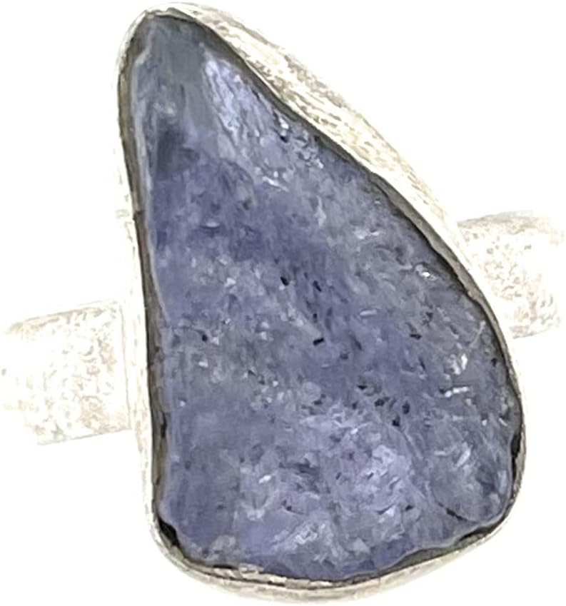 Natural Blue Tanzanite 925 Solid Sterling Silver Ring Size 6.25 - Image 3