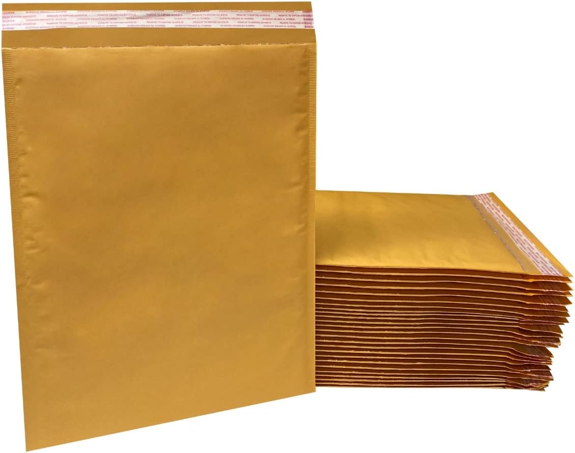 Kraft Bubble Mailers, #6 (12.5 x 19 inch), Self-Sealing, 25-Count (KBM612519025)