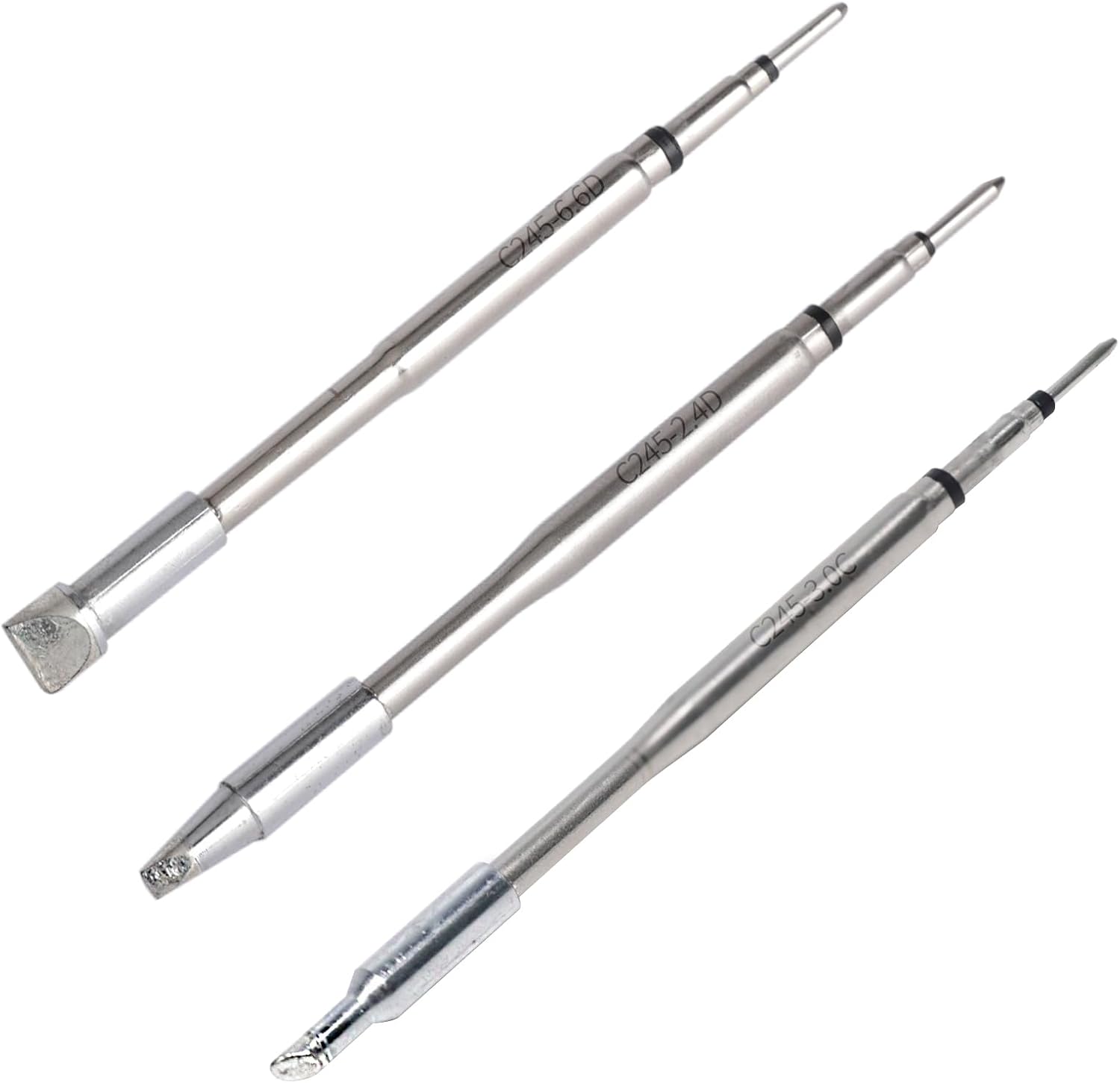 WEP C245-6.6D/2.4D/3.0C Soldering Iron Tips Set (3PCS, 1 Type-6.6D, 1 Type-2.4D, 1 Type-3.0C) Compatible with 982-II, 982D, 982D-II, 992D-III, 982-V (C245) Precision Soldering Station