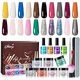 Dip Powder Nail Kit 20 Colors with 4 Dip Liquids Manicure Tools System Glitter...