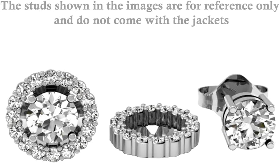 Dazzlingrock Collection 0.40 Carat (ctw) 14K Round White Diamond Cluster Style Removable Jackets for Stud Earrings, White Gold