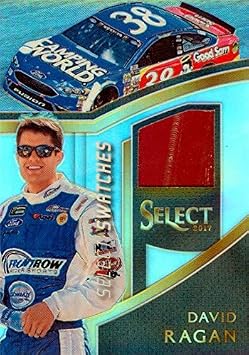 639011 David Ragan Race Used Sheet Metal Memorabilia Swatch Trading Card - Nascar, Auto Racing - 2017 Panini Prizm Select Refractor No.DR