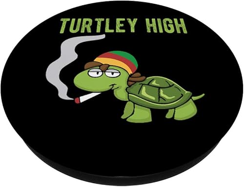 Miniatura 2 de Weed Smoking Turtle Turtley High THC CBD Marihuana Stoner PopSockets PopGrip agarre intercambiable para teléfonos y tabletas