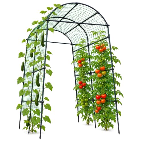 FOLLOOK Garden Arch Trellis 7.8 ft, Black