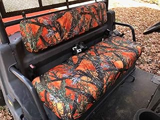 Kubota RTV 1100/1140 Front and Rear Solid Bench Made in Orange Camo Seat Covers