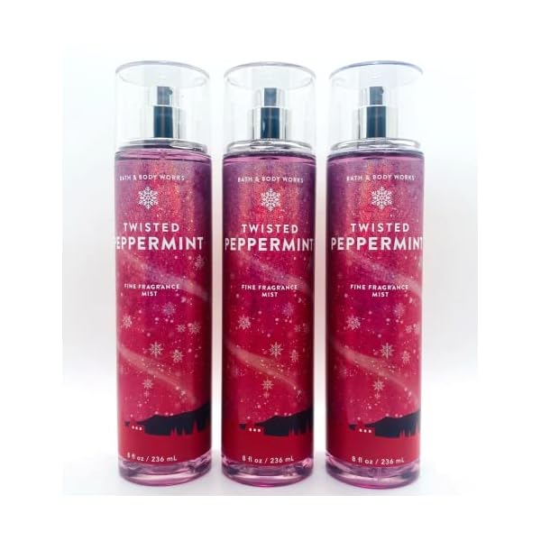 Lot-of-3-Bath-Body-Works-Holiday-Traditions-Twisted-Peppermint-Fine-Fragrance-Mist-8-oz-each-Twisted-Peppermint