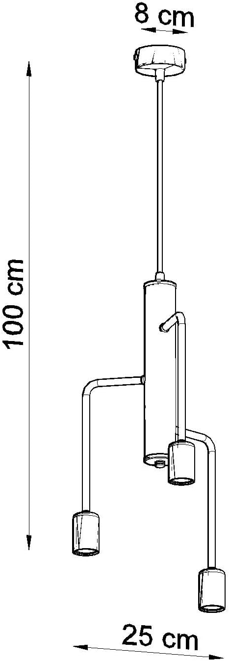 SOLLUX lighting SOLLUX lighting Lampen: E27, 3x60W, 3x15W LED, 50-60Hz, 220-230V, IP20, beschermingsklasse I lamp niet incl. afmetingen: 2525100 cm materiaal photo 3
