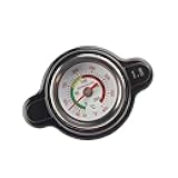 Zehiony Car Radiator Cap, 1.8 Bar 25.6 Psi Radiator Cover with Temperature Measurement, High-pressure Anti-leak Water Tank Coolant Cover, Compatible with Suzuki Yamaha (Black)