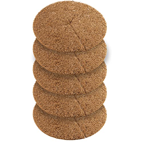 NUGATI Kokos-Mulchscheibe Kübelabdeckung Winterschutz für Topfpflanzen/Pflanzenschutzmatte/Unkrautschutzmatte, Kokosdisk (40cm - 5 Stück) – Ansicht 1