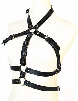 Amazon.com: Jerany Punk Black Leather Body Chains Bra Sexy  display picture 3