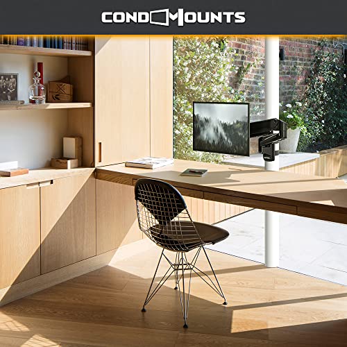 CondoMounts Up to 32" TVs & Monitor | Black Indoor Height Adjustable TV & Monitor Mount Fits Pillars & Poles, No Drill Gazebo & Pergola TV Mount, VESA 75x100, Holds 18 lbs by CondoMounts - Image 2