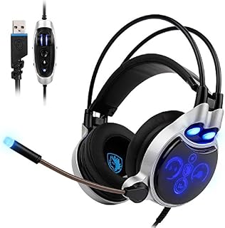 SADES SA908 USB Gaming Headset for PC, 7.1 Surround Sound Computer Gaming Headphones