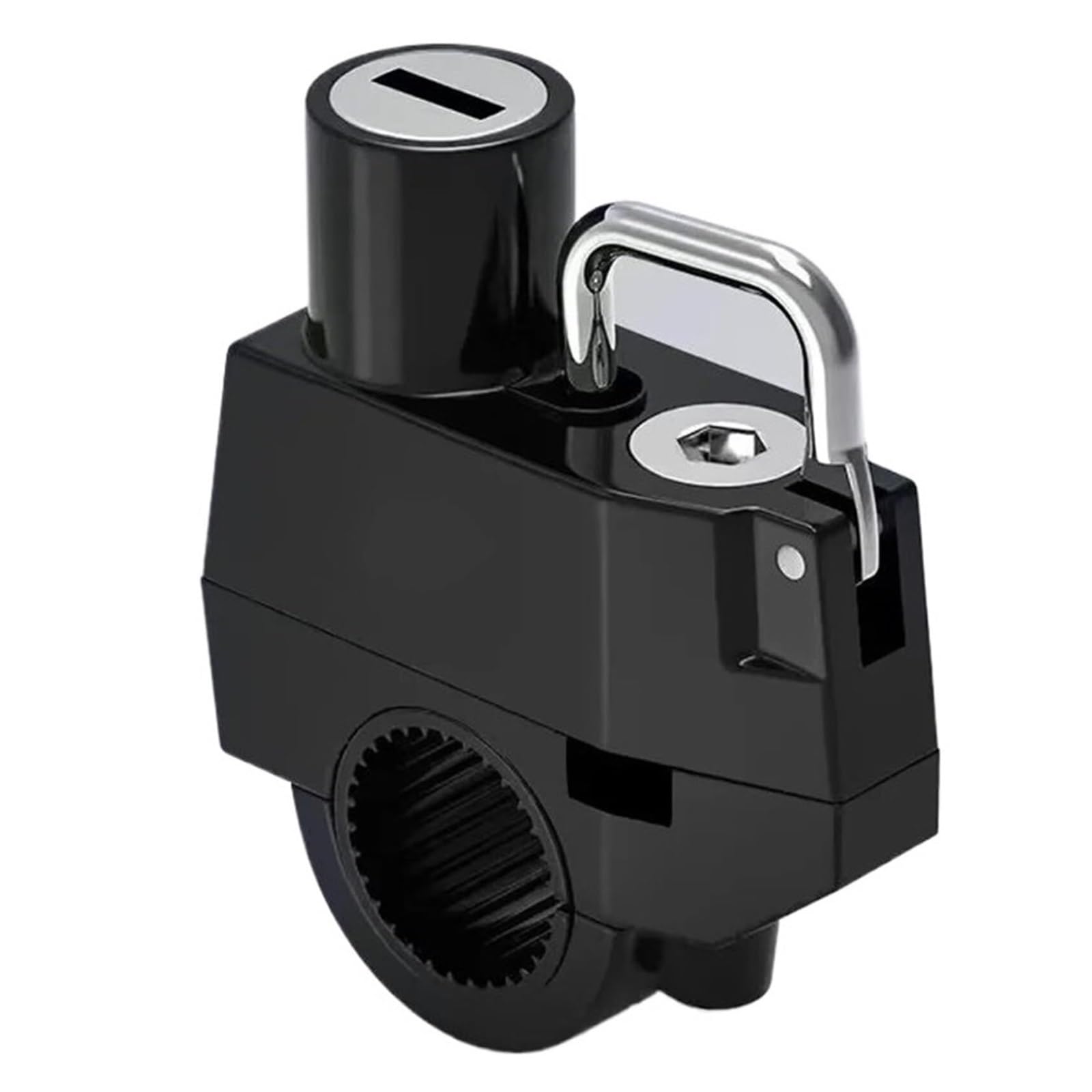 Blocco del manubrio per moto antifurto, blocco per elmo | Chiusura per tubi rotondi, ideale per posizioni di installazione versatili.