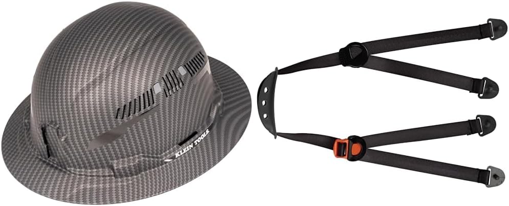 Klein Tools 60626 Hard Hat, Vented Full Brim Premium KARBN Design, Type 1 Class C Hard Hat, 4-Point Ratchet Suspension