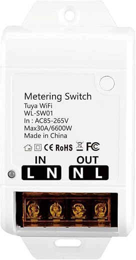 MHCOZY Tuya Smart Life app 30A High Power WiFi Smart Switch with Energy Monitor,Compatible with Alexa/Google Home