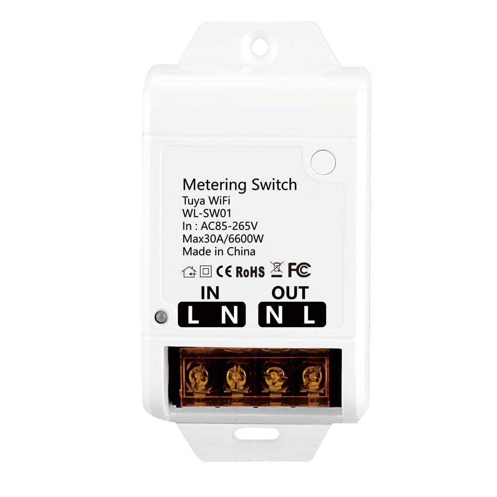 MHCOZY Tuya Smart Life app 30A High Power WiFi Smart Switch with Energy Monitor,Compatible with Alexa/Google Home