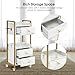 BarberPub Salon Cart with Lockable Wheels, Acetone Resistant Storage Barber Trolley with 1 Hair Dryer Holder & Drawers, Rolling Tattoo Cart, Makeup Organizer Beauty Equipment 2478 (White)