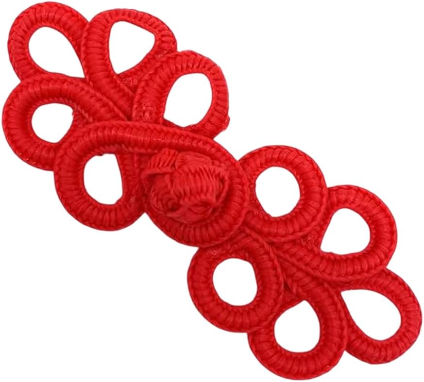 Amazon.com: Red 5-Loop Frog Button Closure 3.3 inch 1 Pair/Pack Chinese ...