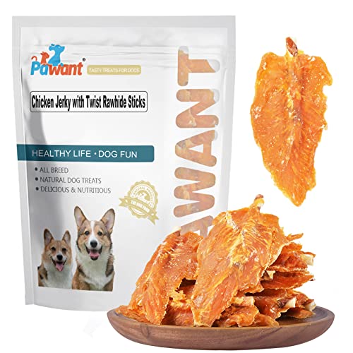 Pawant Chicken Jerky Twist Rawhide Dog Treats Sticks 32oz
