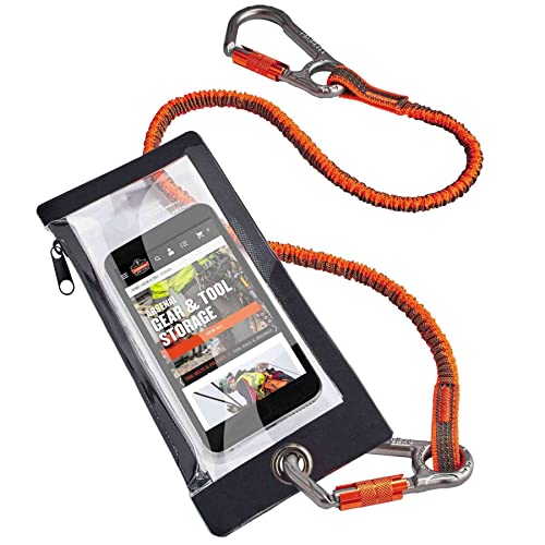 Water Resistant Phone Pouch, Zippered Cell Phone Sleeve, Attaches To Tool Lanyard, Plus Size, Ergodyne Squids 3760P #TOP2