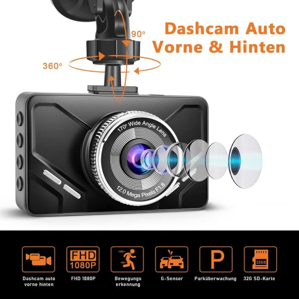 Caméra embarquée avec trois caméras HD 1080p pour voiture,caméra de sécurité pour voiture,ultra grand angle 170°vision nocturne - Auto Caméra embarquée avec trois caméras HD 1080p pour voiture,caméra de sécurité pour voiture,ultra grand angle 170°vision nocturne - Auto