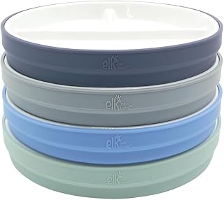 Elk and Friends Kids/Toddler 7.8" Porcelain Divided Plates + Sleeves | 4pk