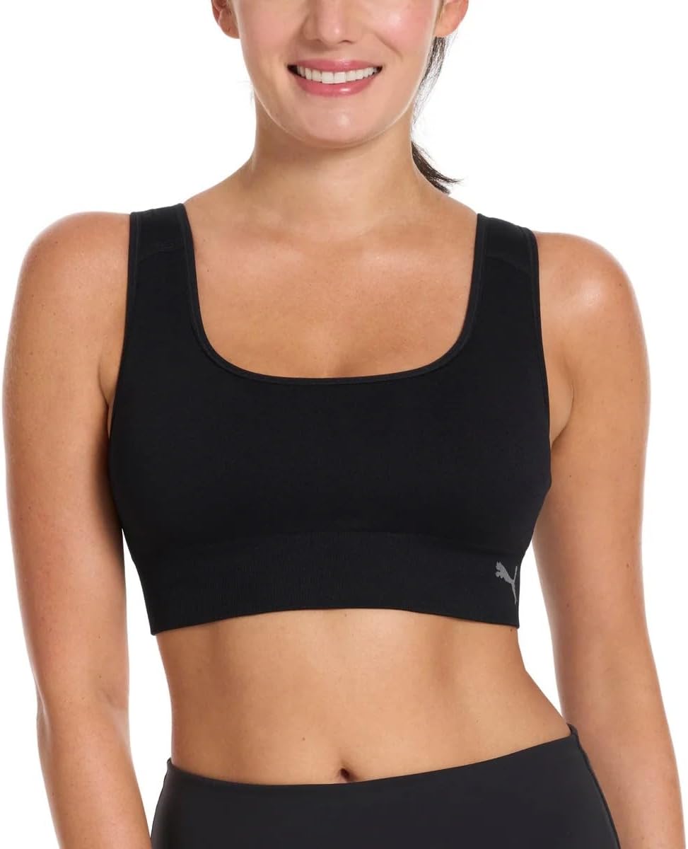 PUMA Sports Bra for Women Lightweight, Seamless Bras with Stretch Fit, 2-Pack - Image 3