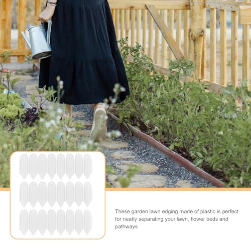 Borde de jardín de plástico blanco para delimitar césped en proyectos DIY (5 piezas) 8