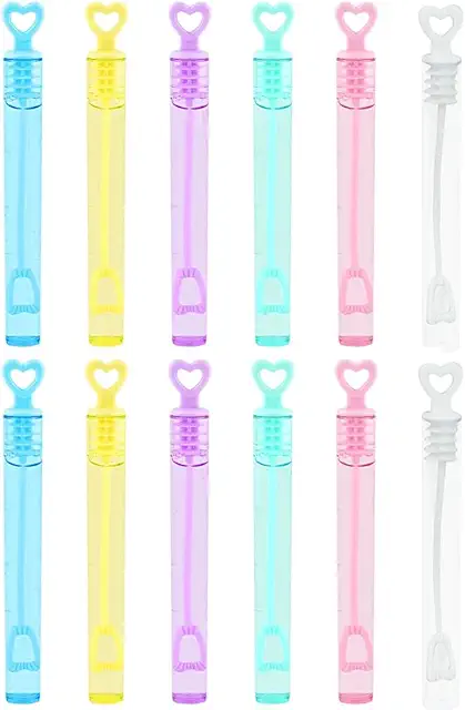 Pompas de Jabón en Forma de Corazón - 12 Piezas para Fiestas Infantiles