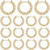 SUNNYCLUE 20 Stück Echte 18 Karat Vergoldete Huggie Ohrring Befunde Gold Huggie Hoop Ohrring Befunde Französisches Messing Metalldrehung Runde Ringe Ohren Huggie Hoops Befunde Zur Schmuckherstellung O