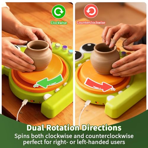 HAYXUN Dinosaur Pottery Wheel Kit for Kids – Arts & Crafts Kit Toys for Boys Girls, Variable Speed Pottery Wheel Tool Kit - Birthday, Christmas Gift for Kid Ages 6 7 8 9 10 11 12+ by HAYXUN - Image 3