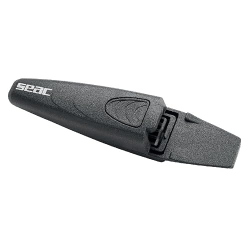 SEAC Hammer, Diving Knife for Apnea and Scuba Diving, Dagger with Straps, black, 120mm (0550017520000A) - Thumbnail 2